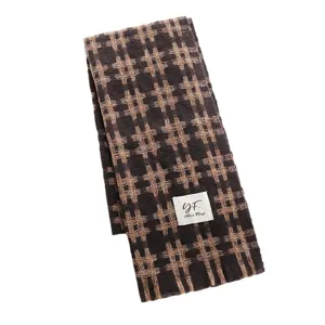 Thickened warm plaid scarf for women winter, stylish casual couple neck wrap shawl.