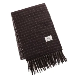 Vintage women winter warm plaid cashmere feel tassel long cozy scarf stylish shawl wrap