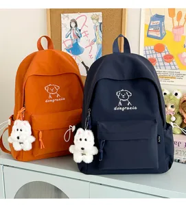 Japanese ins cute cartoon puppy backpack minimalist versatile high school student campus bag