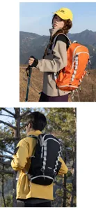 Lightweight outdoor hiking backpack with large capacity, waterproof design for travel and sports.
