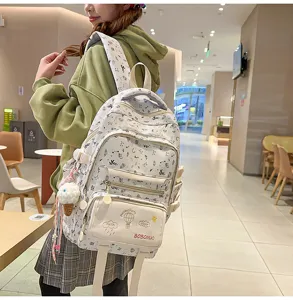 Zaino scolastico stampato ed elegante di grande capacità per studenti e viaggi.