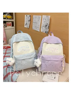 Zaino scolastico abbinato in stile giapponese per donne grande capacità dolce design con stelle