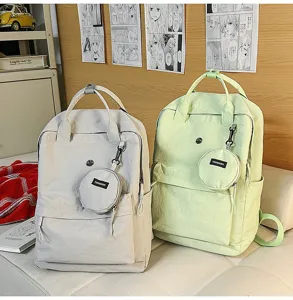 Lässiger Studenten Rucksack Einfarbig Mehrfachtaschen Reiserucksack Alltag Schule