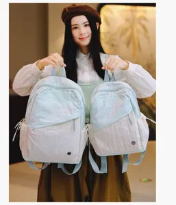 Zaino casual stile coreano da donna, borsa scolastica bicolore, zainetto da viaggio leggero.