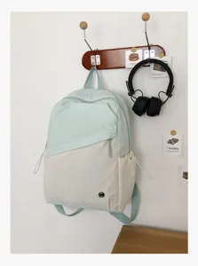 Zaino colorblock in stile coreano, borsa casual fresca per viaggi e studenti quotidiani.