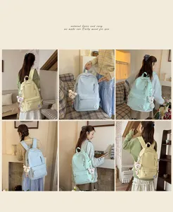 Sweet style school backpack for women, lightweight candy color casual daily daypack bags.