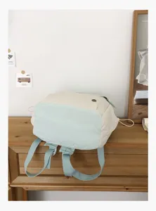 Zaino bicolore minimalista da donna borsa casual per la scuola leggero da viaggio elegante