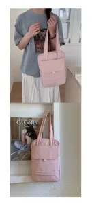 Borsa tote rosa minimalista da commuter con scomparti, elegante borsa da spalla.