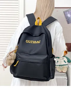 Japanese style embroidered backpack simple casual school bag for women and girls daily use