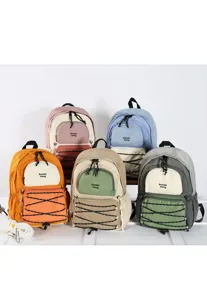 Casual multi-color backpack for women, stylish outdoor sports travel daypack with secure pockets.