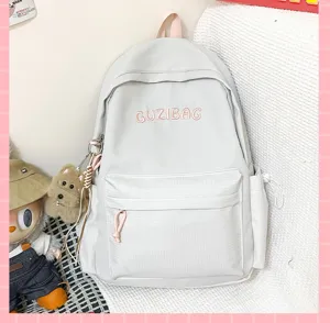 Japanese ins-style embroidered backpack for women minimalist casual school bag casual daypack