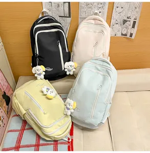 Large capacity student backpack casual travel school bag multi-pocket cute design for girls