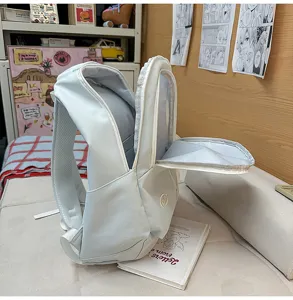 Stylish large capacity student backpack in light blue, perfect for daily school and casual travel.