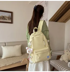 Korean style candy color student school backpack lightweight casual daypack for teens and women