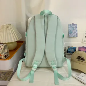 Mint green candy color ins style casual backpack for school students lightweight daily use bag
