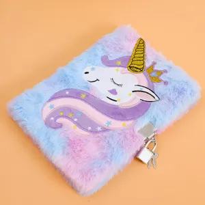 Agenda peluche di unicorno con lucchetto diario carino in peluche regalo per ragazze studenti