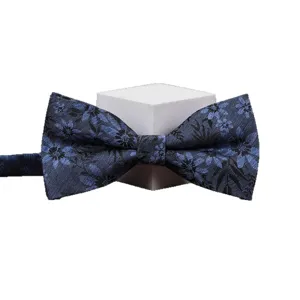 Blue floral bow tie for men wedding suit stylish butterfly neckwear accessory main view