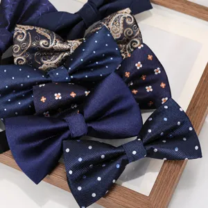 Men's Classic Jacquard Polyester Silk Bowtie Business Wedding Party Formal Tuxedo Bow Tie Neckwear Accessory