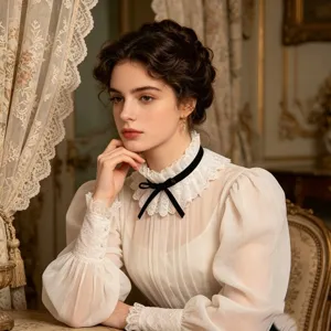 Vintage Palace Style Lace Fake Collar Elegant Women Detachable False Collar With Black Velvet Bow Tie Choker Neck Accessory