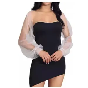 Sheer tulle shrug bolero long sleeve cover up bridal wedding accessory for women elegant style