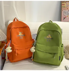 Korean style canvas backpack large capacity school bag casual travel daypack for students