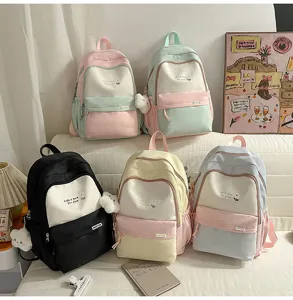 Zaino scolastico carino ed estetico per ragazze adolescenti grande capacità colorato nuovo