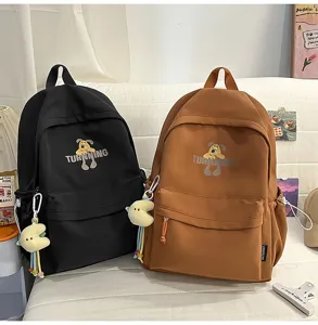 Korean style fashion canvas backpack large capacity school bag casual travel daypack for student