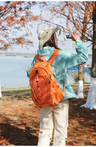 Outdoor large-capacity mountaineering backpack for hiking, travel, lightweight sports daypack.