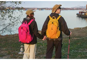 Outdoor large capacity hiking backpack for travel, camping, lightweight trekking and sports.