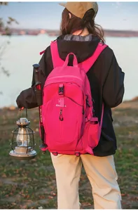 Waterproof pink outdoor hiking backpack for travel, camping, hiking and daily use.