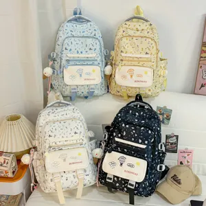 Zaino scolastico di grande capacità per ragazze, elegante borsa da viaggio con stampa.