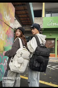 Large capacity unisex backpack stylish casual travel school bag with multiple practical pockets.