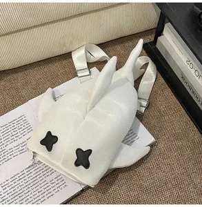 White shark shaped backpack trendy cute casual shoulder bag for women men daily travel