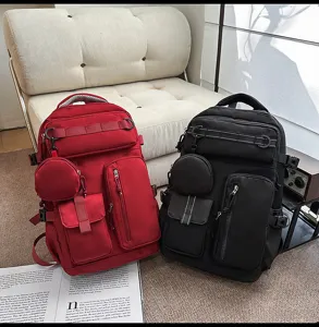Large capacity multi-pocket travel backpack, stylish student school bag and daily casual daypack.