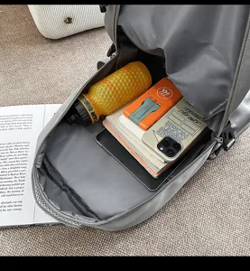 Large capacity casual backpack detail showing interior storage space and compartment design.
