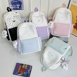Japanese style cute student backpack multi-color casual school bag light travel rucksack for girls