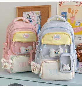 Japanese style sweet aesthetic double shoulder school backpack for women students casual use bag