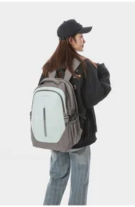 Lightweight casual backpack detail view with large capacity and multi compartments for daily school travel.