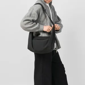 Minimalist large capacity crossbody bag commuter travel fitness shoulder bag for men