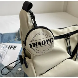 Casual canvas crossbody bag tactical messenger bag stylish unisex shoulder bag detail view