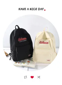 Canvas casual college style backpack minimalist commuter book bag for students daily use