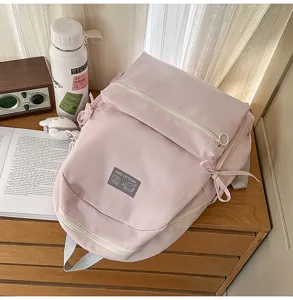 Roze schoolrugzak voor meisjes, grote capaciteit studentenboekentas voor dagelijks gebruik.