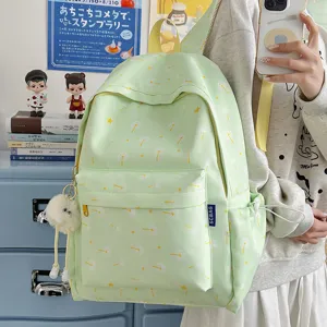Sweet dandelion print women backpack, cute lightweight school bag for college students daily use.