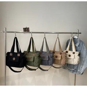 Casual corduroy tote bag women shoulder crossbody bag multi-color commuter bag daily use detail