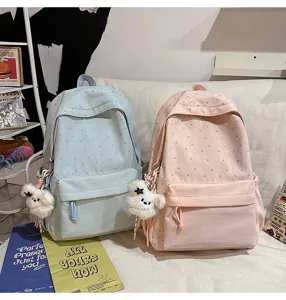Koreanischer Stil süßer Ins College Schulrucksack für Schüler, leichter lässiger Tagesrucksack.