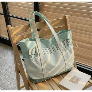 Grande capacita borsa shopper in tela borsa a spalla donna viaggio uso quotidiano