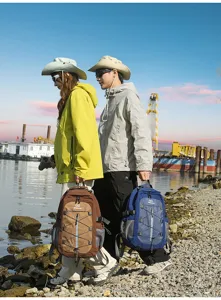 Large capacity outdoor hiking backpack for men and women, casual travel sports mountaineer.