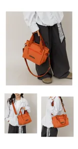Casual nylon shoulder bag for women, large capacity minimalist tote and crossbody daily bag.
