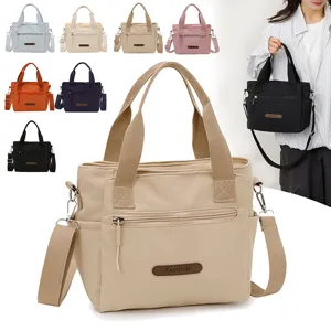 Casual nylon crossbody bag for women, large capacity shoulder bag, stylish handbag.