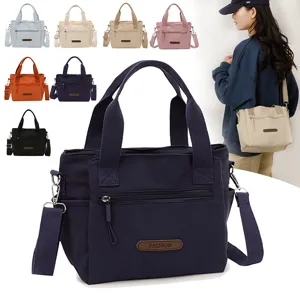 Casual nylon shoulder bag for women, large capacity minimalist tote and crossbody bag for daily use.